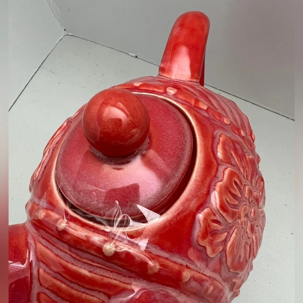 🐘🫖CALYPSO ST. BARTH Pink🩷Magenta Ceramic Elephant Tea Pot🍵 NWT
